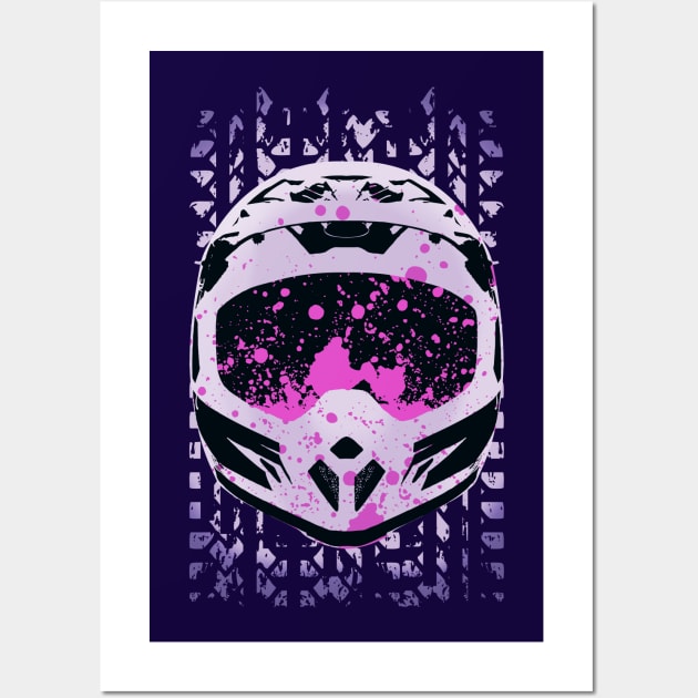 Graphic Dirt Bike Helmet Wall Art by TMBTM